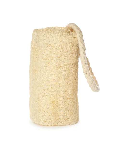 One Natural Loofah Sponge Isolated White — Stock Photo, Image