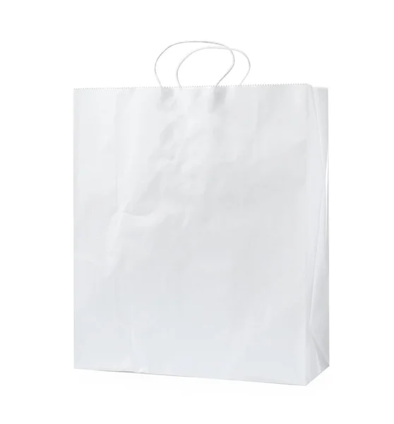 白に隔離された空のショッピングペーパーバッグ — ストック写真