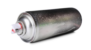 Beyaza izole edilmiş sprey boya kutusu. Graffiti malzemesi