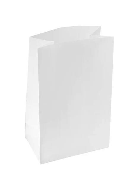 Novo Saco Papel Aberto Isolado Branco — Fotografia de Stock