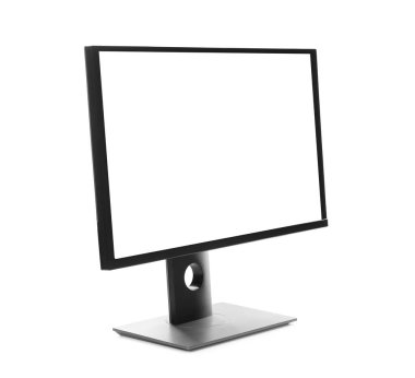 Boş ekran beyaz üzerine izole edilmiş modern bilgisayar monitörü