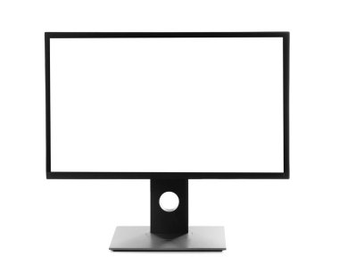 Boş ekran beyaz üzerine izole edilmiş modern bilgisayar monitörü
