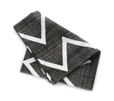 Güzel desenli mutfak havlusu, beyaz, üst manzaralı.