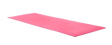 Parlak kamp ya da egzersiz paspası beyaza izole edilmiş