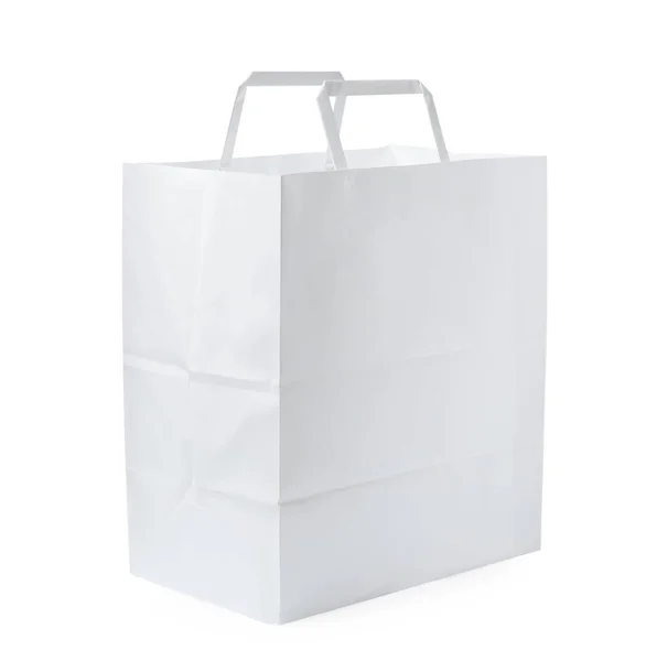 Sac Vide Papier Isolé Sur Blanc — Photo