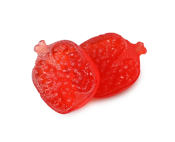 Läcker Gummy Granatäpple Godis Vit Bakgrund — Stockfoto