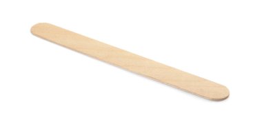 Tüy dökücü balmumu için tek kullanımlık ahşap spatula beyaza izole edildi