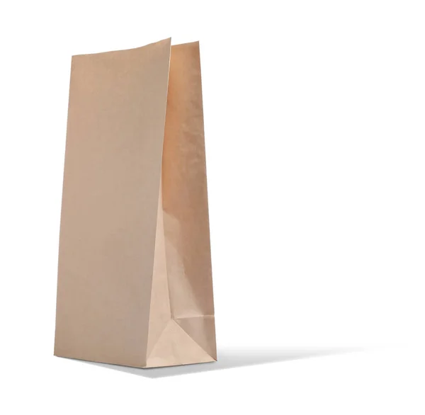 New Open Paper Bag White Background — Stock Photo, Image