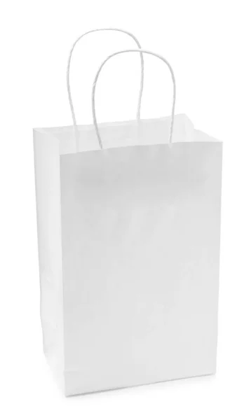 Пустой Бумажный Пакет Изолированный Белом — стоковое фото