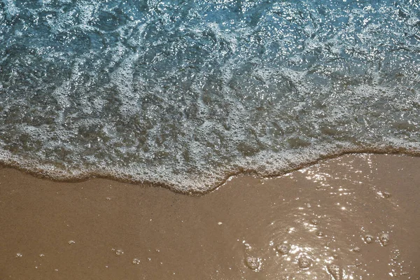 Vagues Mer Roulant Sur Une Belle Plage Sable Fin — Photo