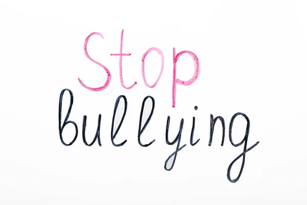 Frase Stop Bullying Escrito Sobre Fondo Blanco — Foto de Stock