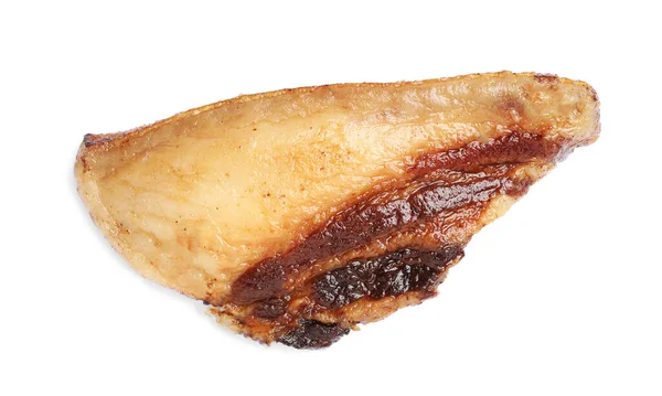 Savoureux Saindoux Porc Frit Isolé Sur Blanc — Photo