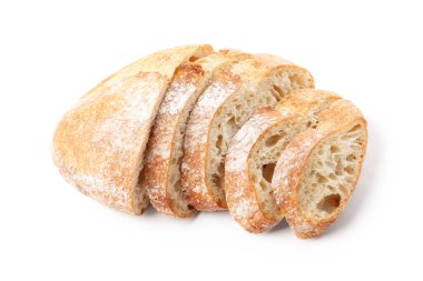 Beyazlar üzerinde izole edilmiş bir somun taze ekmek