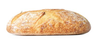 Taze ekmek üzerinde beyaz izole