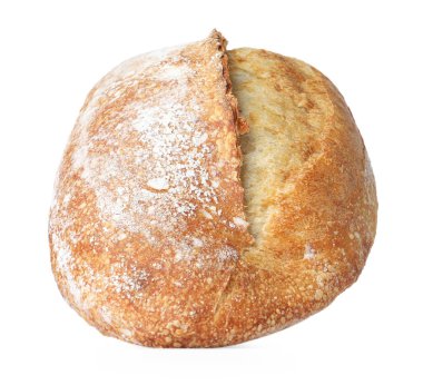 Taze ekmek üzerinde beyaz izole