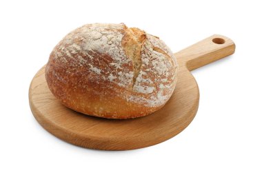 Taze ekmek üzerinde beyaz izole