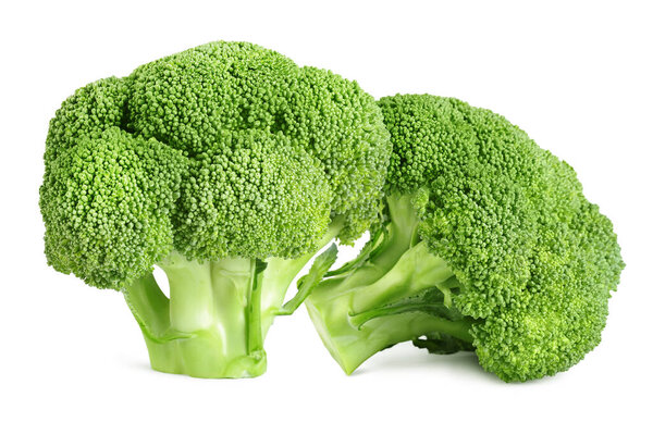 Fresh green broccoli isolated on white. Vegetable