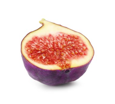 Olgun incir parçası beyazda izole edilmiş.