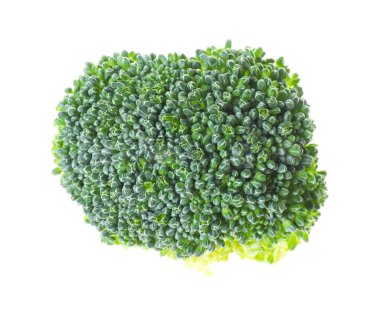 Taze çiğ yeşil brokoli beyaza izole edilmiş.