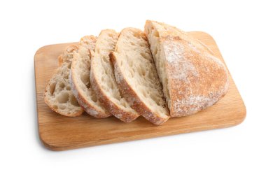 Beyazlar üzerinde izole edilmiş bir somun taze ekmek