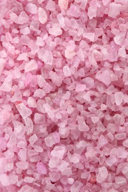 Arka plan olarak pembe deniz tuzu, üst görünüm