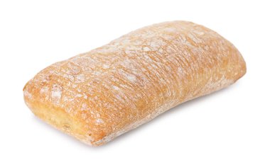 Lezzetli taze bir ciabatta. Beyaza izole edilmiş.