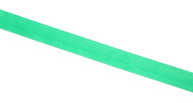 Güzel açık yeşil kurdele beyaza izole edilmiş, üst manzara