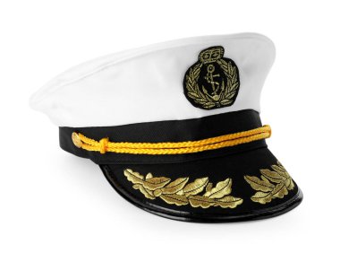 Aksesuarları beyaza izole edilmiş tepeli başlık