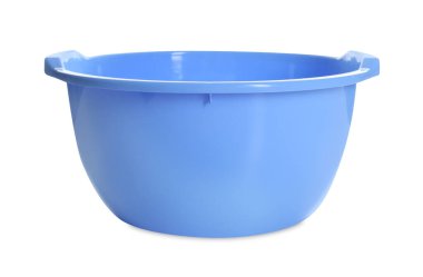 One blue plastic basin isolated on white