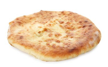 One delicious Megrelian khachapuri isolated on white