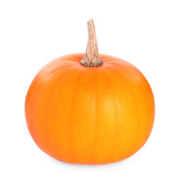 Olgunlaşmış bir balkabağı beyazda izole edilmiş.