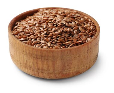 beyaz izole kase keten tohumu