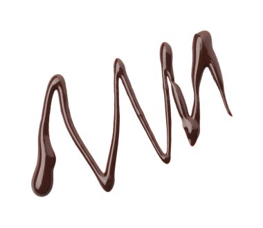 Beyaz, üst görünümde izole edilmiş lezzetli erimiş çikolata örneği.