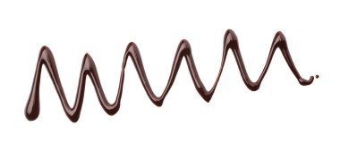 Beyaz, üst görünümde izole edilmiş lezzetli erimiş çikolata örneği.