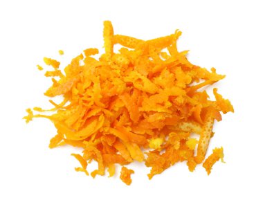 Portakal aroması yığını beyaza izole edilmiş, üst manzara