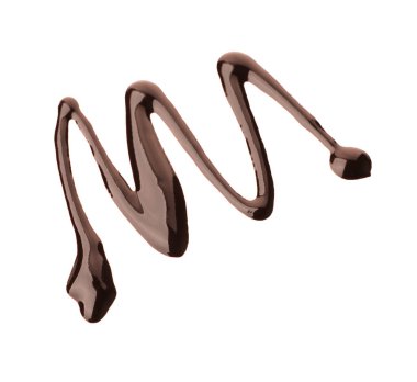 Beyaza izole edilmiş lezzetli eritilmiş çikolata örneği.