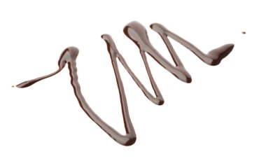 Beyaza izole edilmiş lezzetli eritilmiş çikolata örneği.