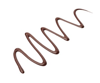 Beyaza izole edilmiş lezzetli eritilmiş çikolata örneği.