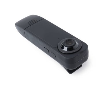 Modern gizli casus kamerası beyaza izole edilmiş.