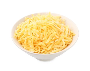 Beyazlar üzerinde izole edilmiş ızgara peynir.