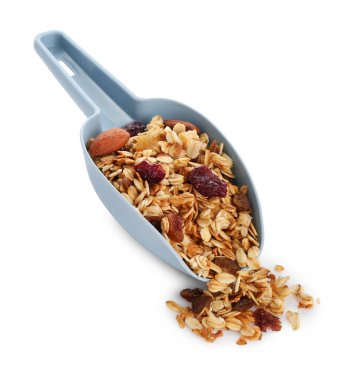 Kurutulmuş meyve ve fındıklı leziz granola.