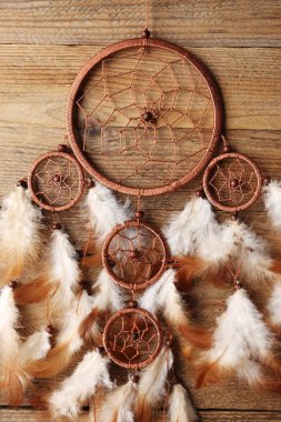 Ahşap arka planda güzel bir düş kapanı.