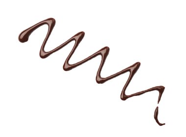 Beyaz, üst görünümde izole edilmiş lezzetli erimiş çikolata örneği.