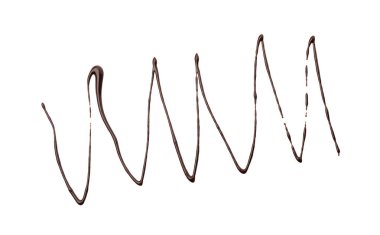 Beyaz, üst görünümde izole edilmiş lezzetli erimiş çikolata örneği.