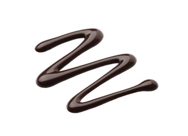 Beyaza izole edilmiş lezzetli eritilmiş çikolata örneği.