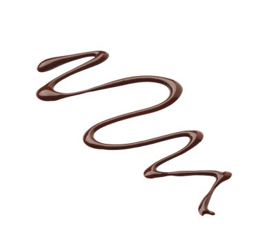 Beyaza izole edilmiş lezzetli eritilmiş çikolata örneği.