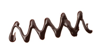 Beyaz, üst görünümde izole edilmiş lezzetli erimiş çikolata örneği.