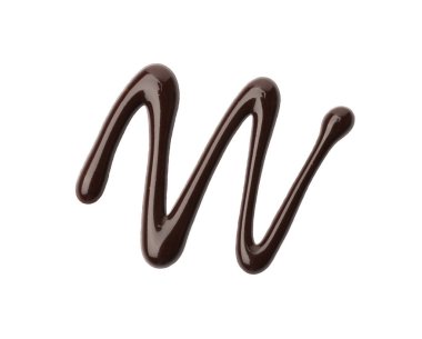 Beyaz, üst görünümde izole edilmiş lezzetli erimiş çikolata örneği.