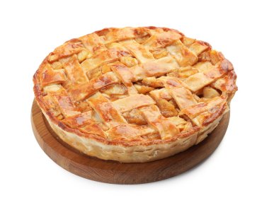 Beyaz üzerine izole edilmiş nefis ev yapımı elmalı turta.