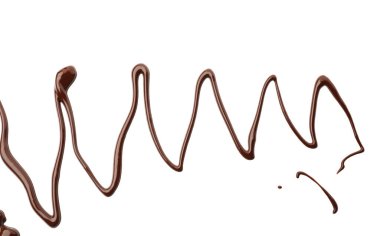 Beyaz, üst görünümde izole edilmiş lezzetli erimiş çikolata örneği.